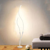 White Double-Tube Streamlined Floor Lamp - Clowas